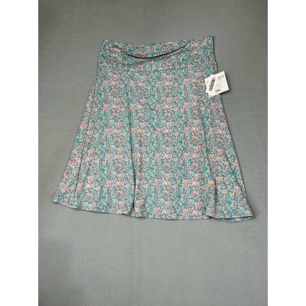 LuLaRoe Azure Skirt Geometric Print 2XL NWT Knee Length Yoga Waistband A-Line